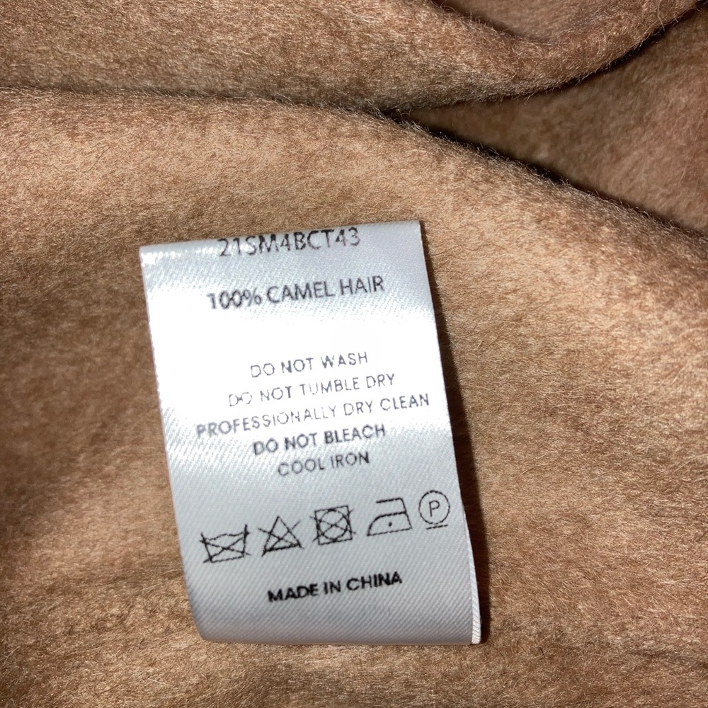 NWT Silk Maison Double-Breasted Camel Hair Maxi Trench Coat In Tan Sz Large - Picture 12 of 15